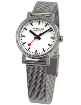 Mondaine EVO Ladies Mesh Bracelet - Stainless - White Dial - 26mm Case