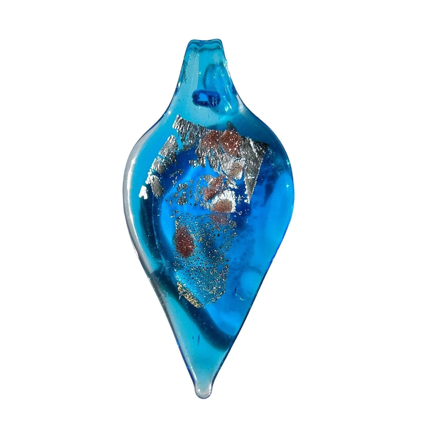 Murano Hand-Blown Leaf Pendant (Approximately 3 Inches)