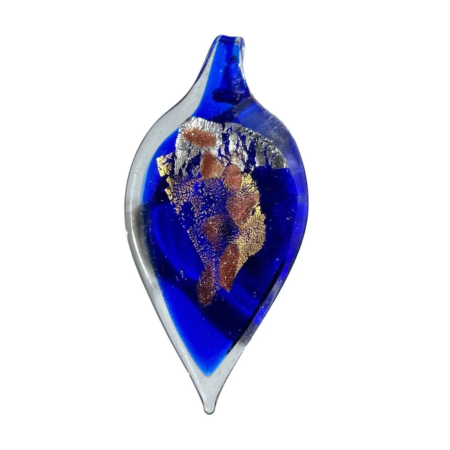 Murano Hand-Blown Leaf Pendant (Approximately 3 Inches)