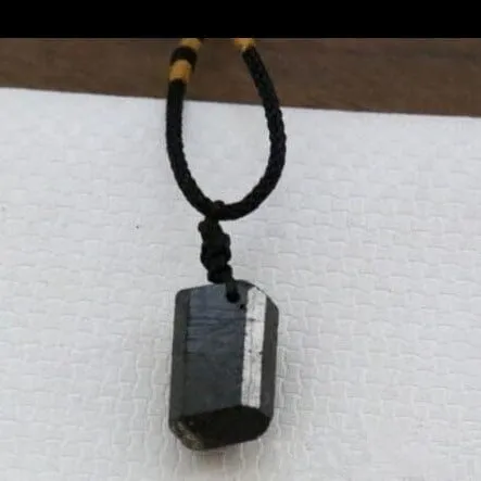 Natural Black Tourmaline Energy Stone Pendant