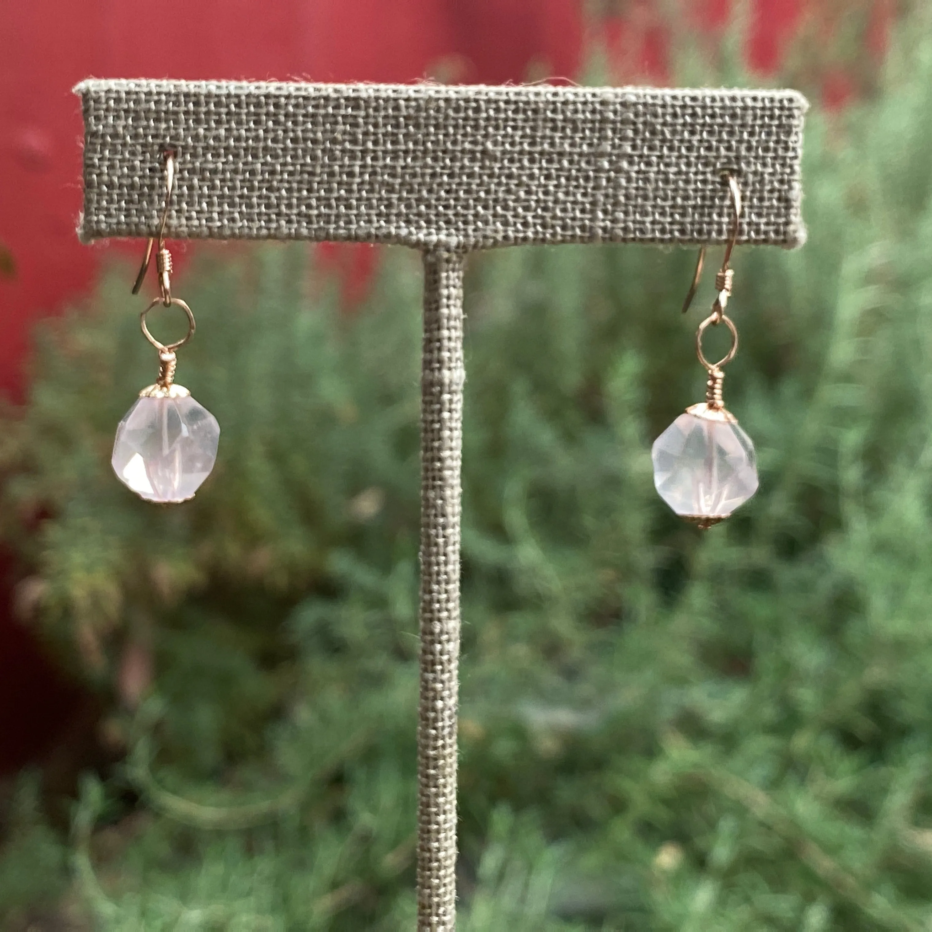 Natural Topaz Gemstone Drop Earrings