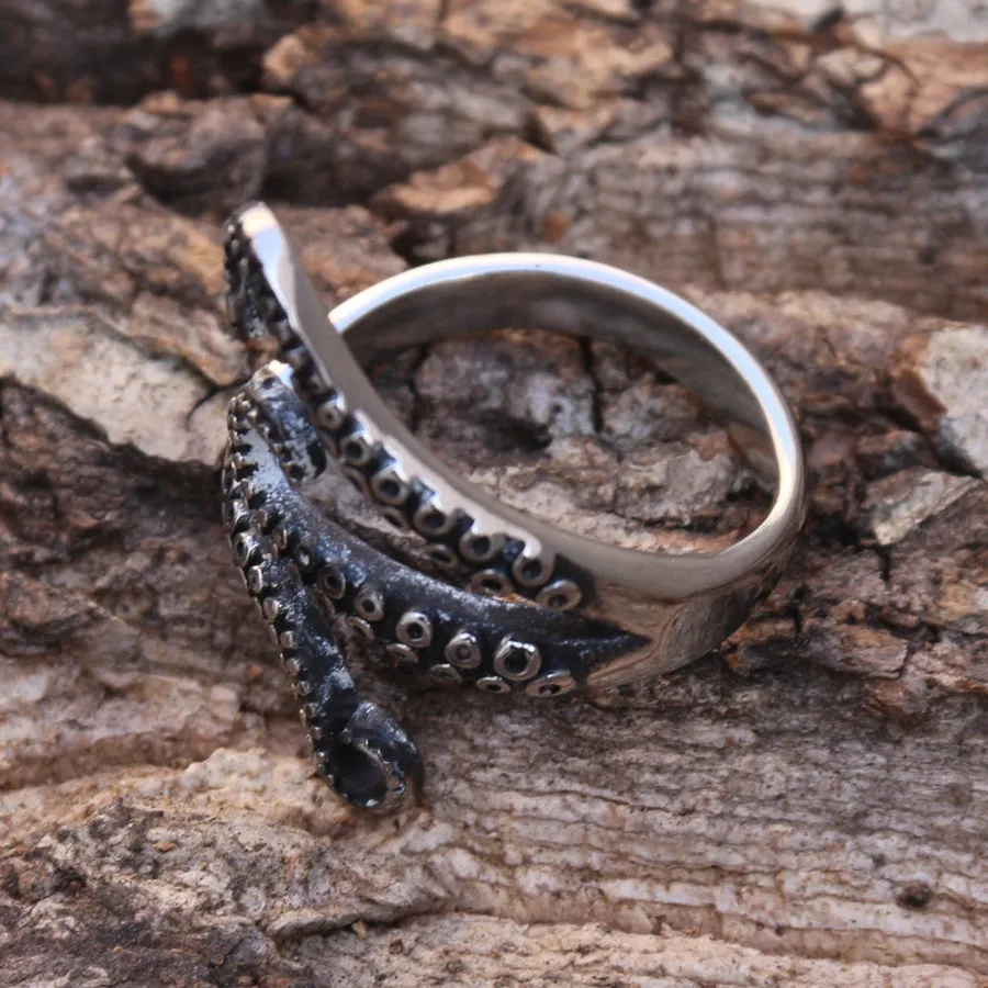 Octopus Tentacle Ring - Silver - R180