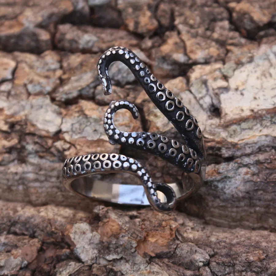 Octopus Tentacle Ring - Silver - R180