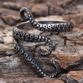 Octopus Tentacle Ring - Silver - R180