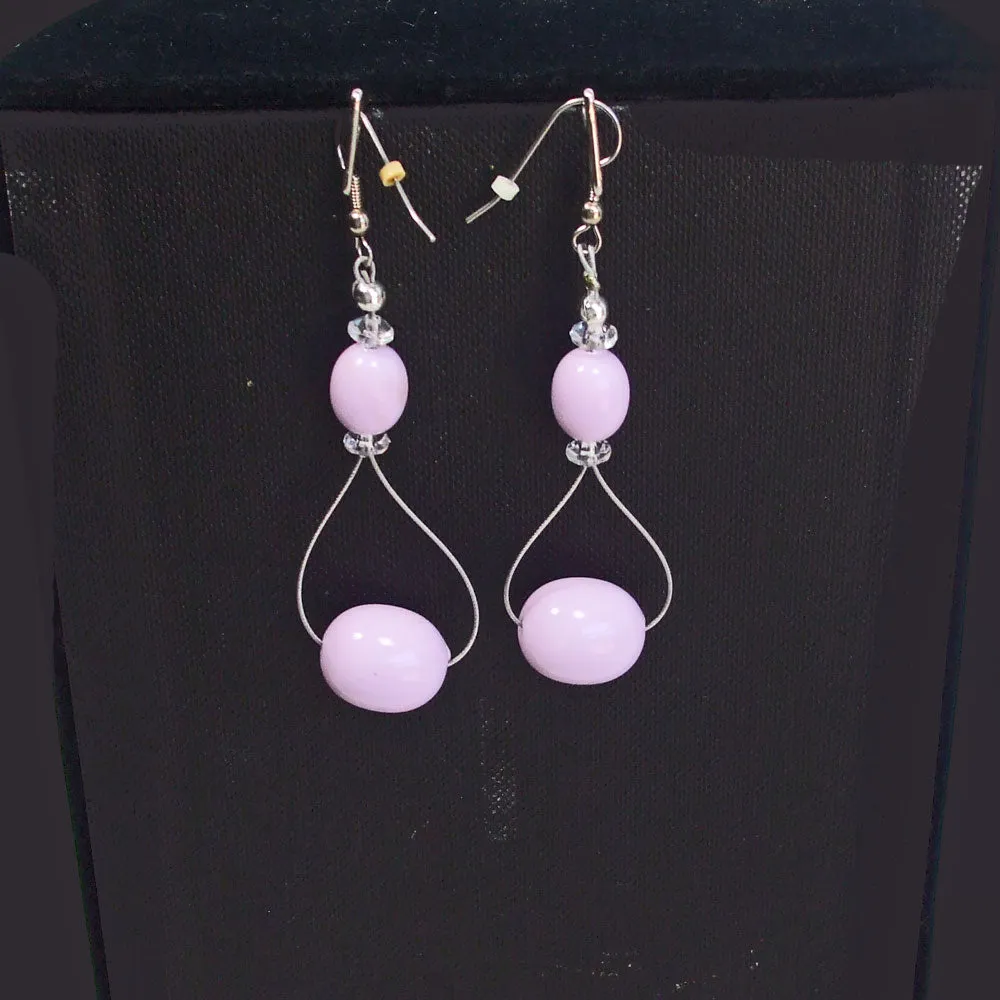 Olalla, Purple Wood Drop Dangle Earrings