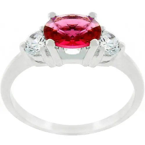 Oval Quartet Cubic Zirconia Ring