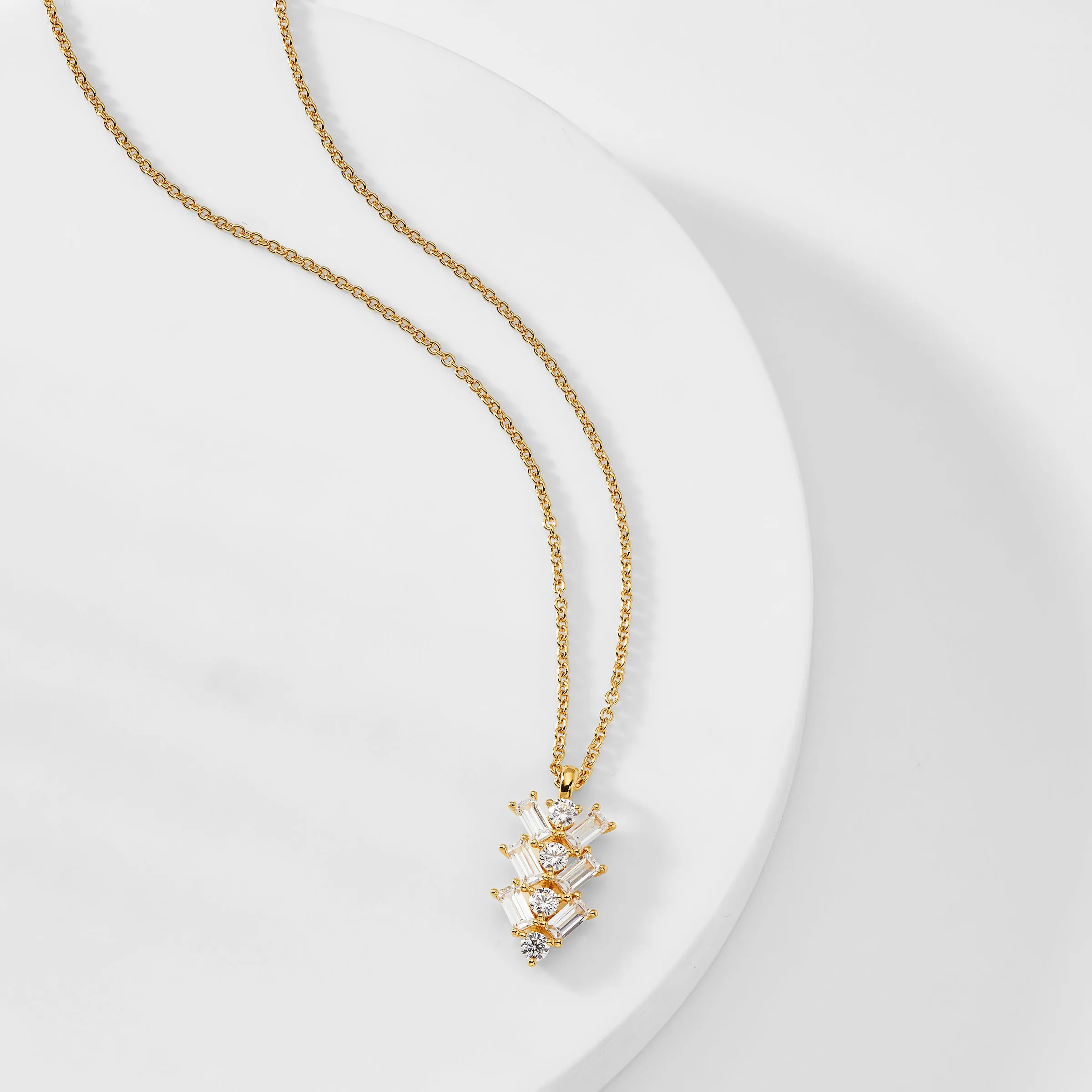 PAVE THE WAY BAGUETTE CZ PENDANT