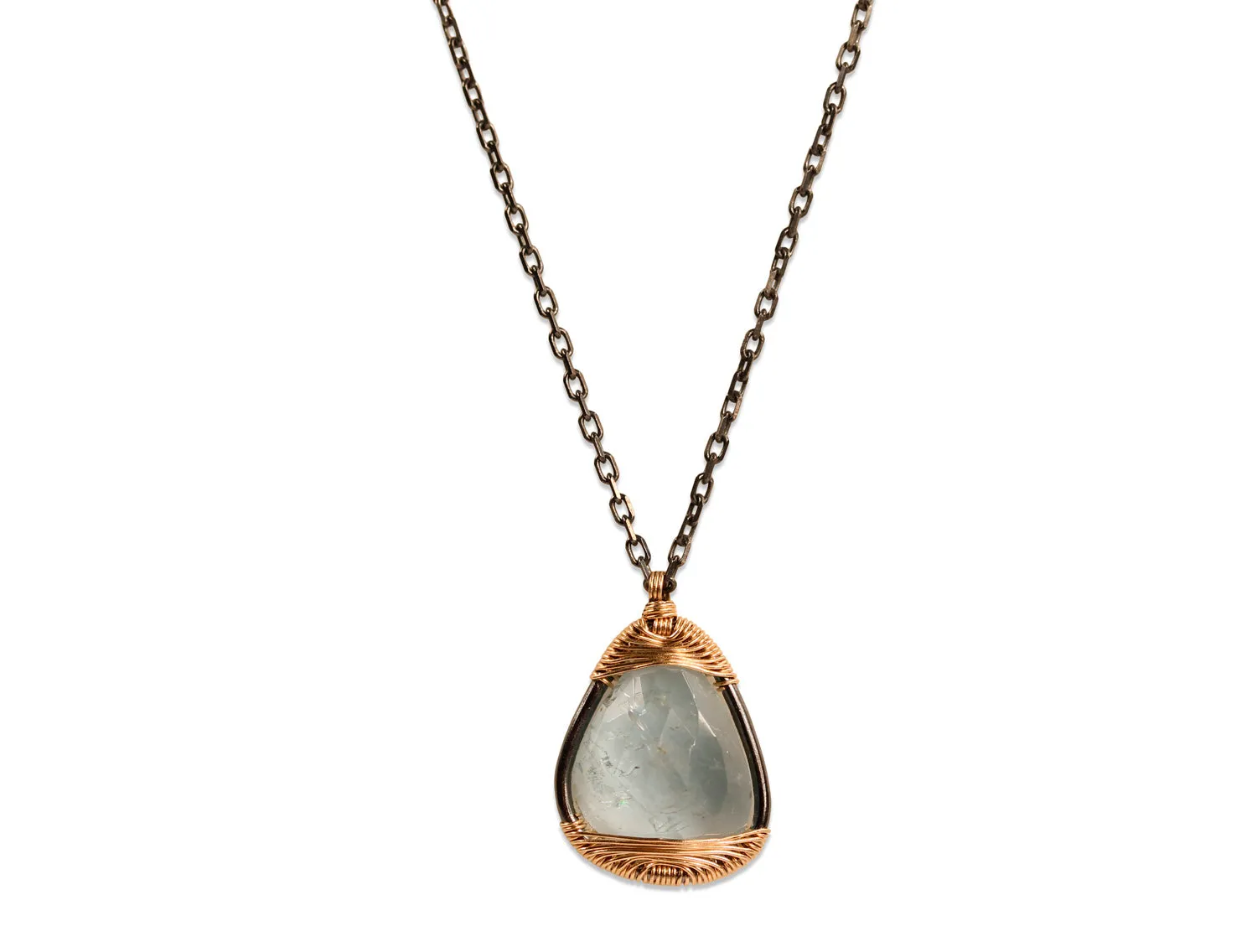 Pear-Shaped Aquamarine Pendant Necklace