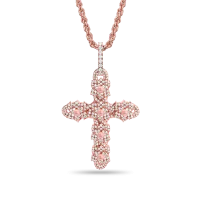 Pearl Rose Cross Pendant