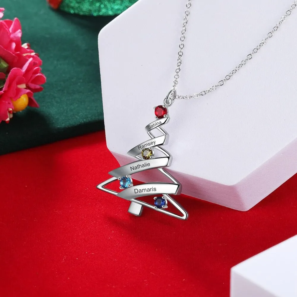 Personalized Christmas Tree Necklace for Woman