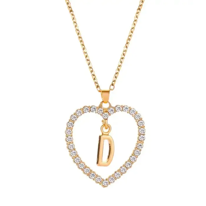 Personalized Rhinestone Initials Necklace - Sparkle in Style!