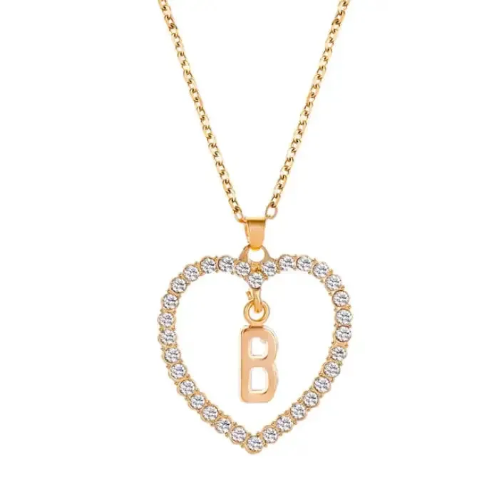 Personalized Rhinestone Initials Necklace - Sparkle in Style!