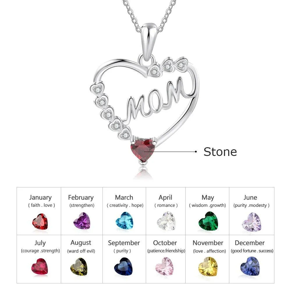 Personalized Zirconia 1 Stone Heart Pendant