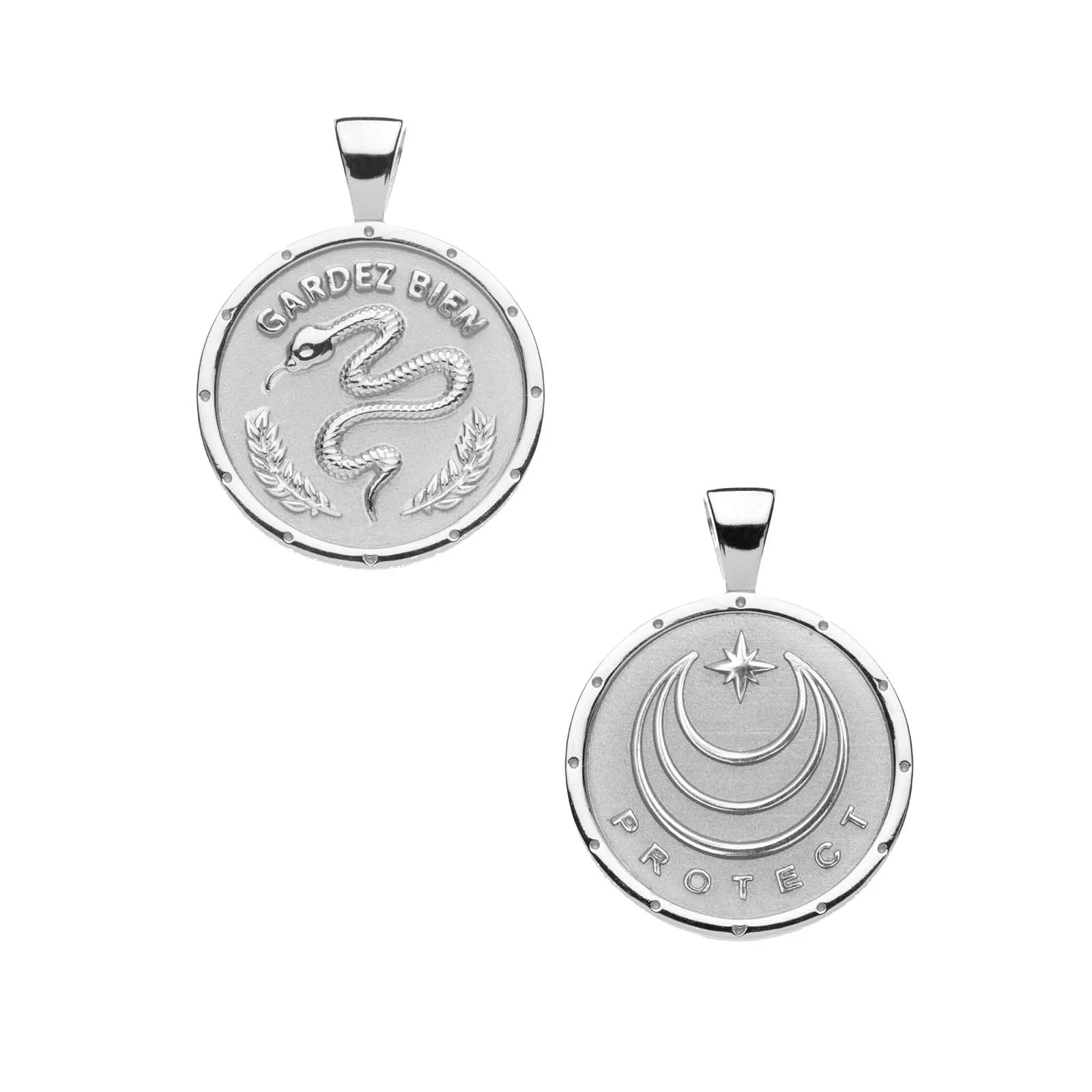 PROTECT JW Small Pendant Coin in Silver