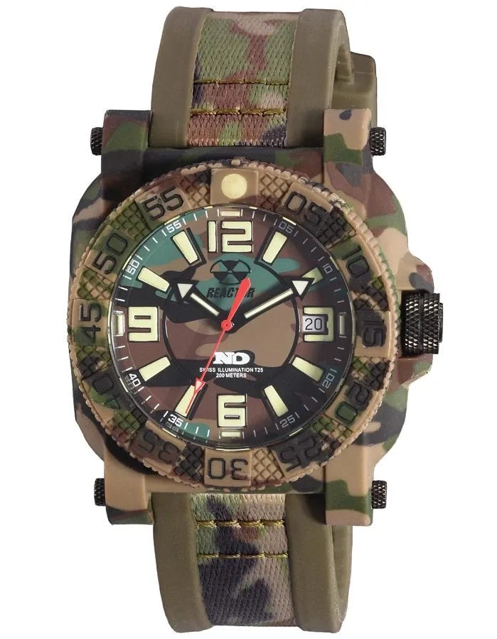 Reactor Mens Gryphon Watch - Jungle Camo - 200m - Strap - Date