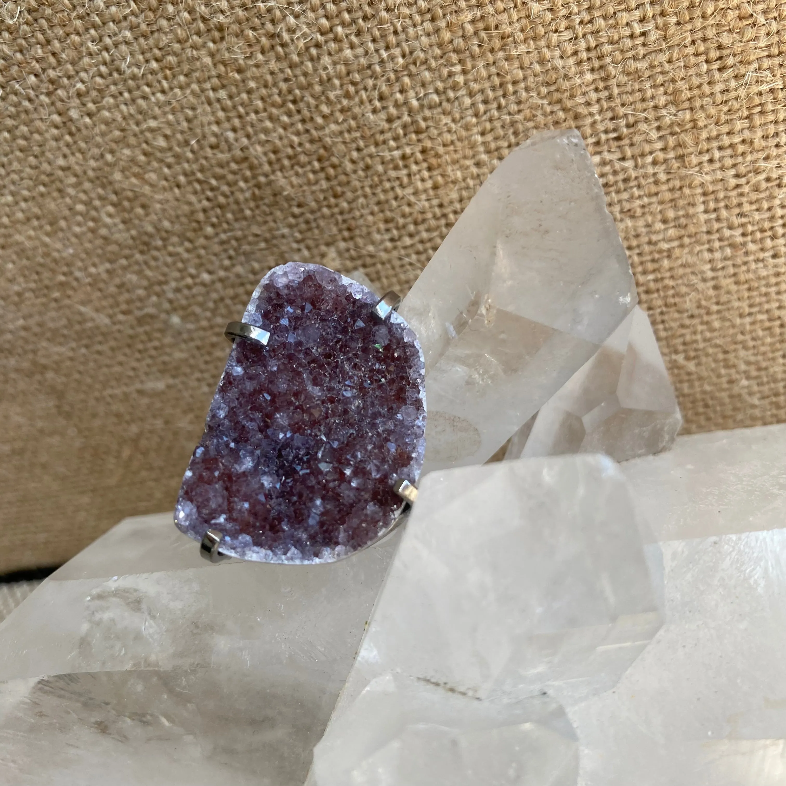 Red Amethyst Druzy Ring #40