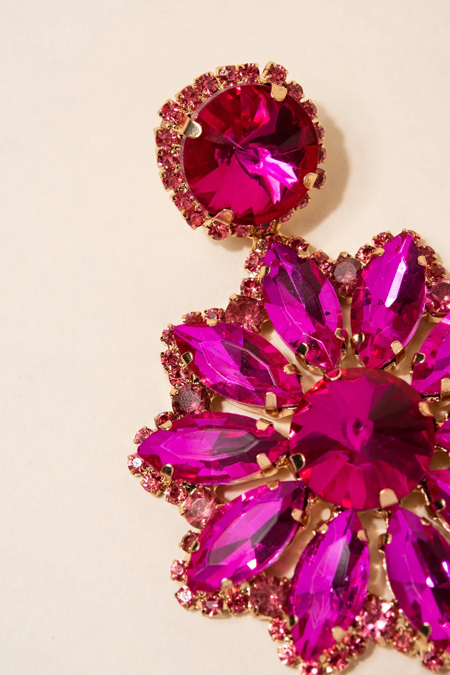 Renata Flower Stone Drop Earrings