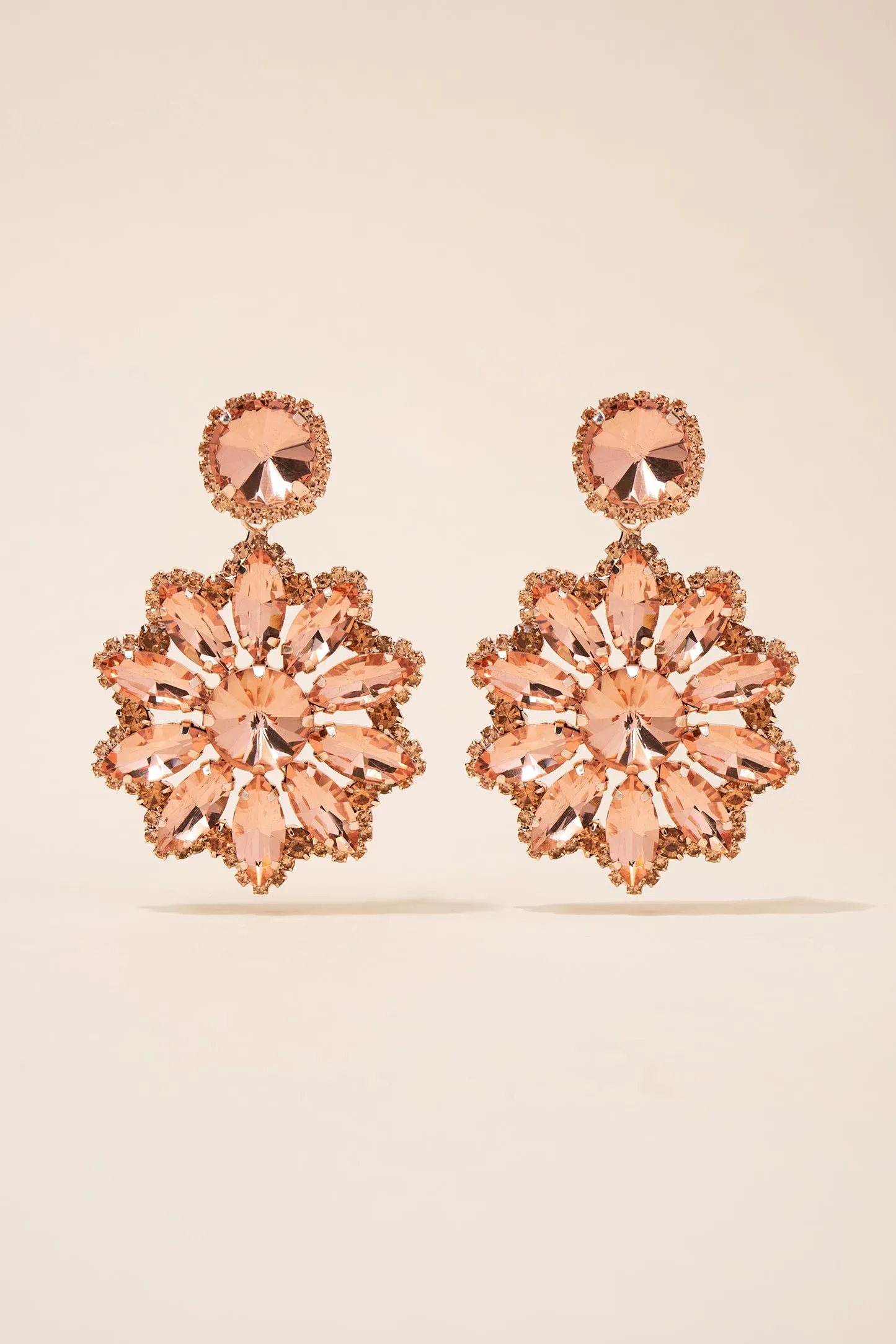 Renata Flower Stone Drop Earrings