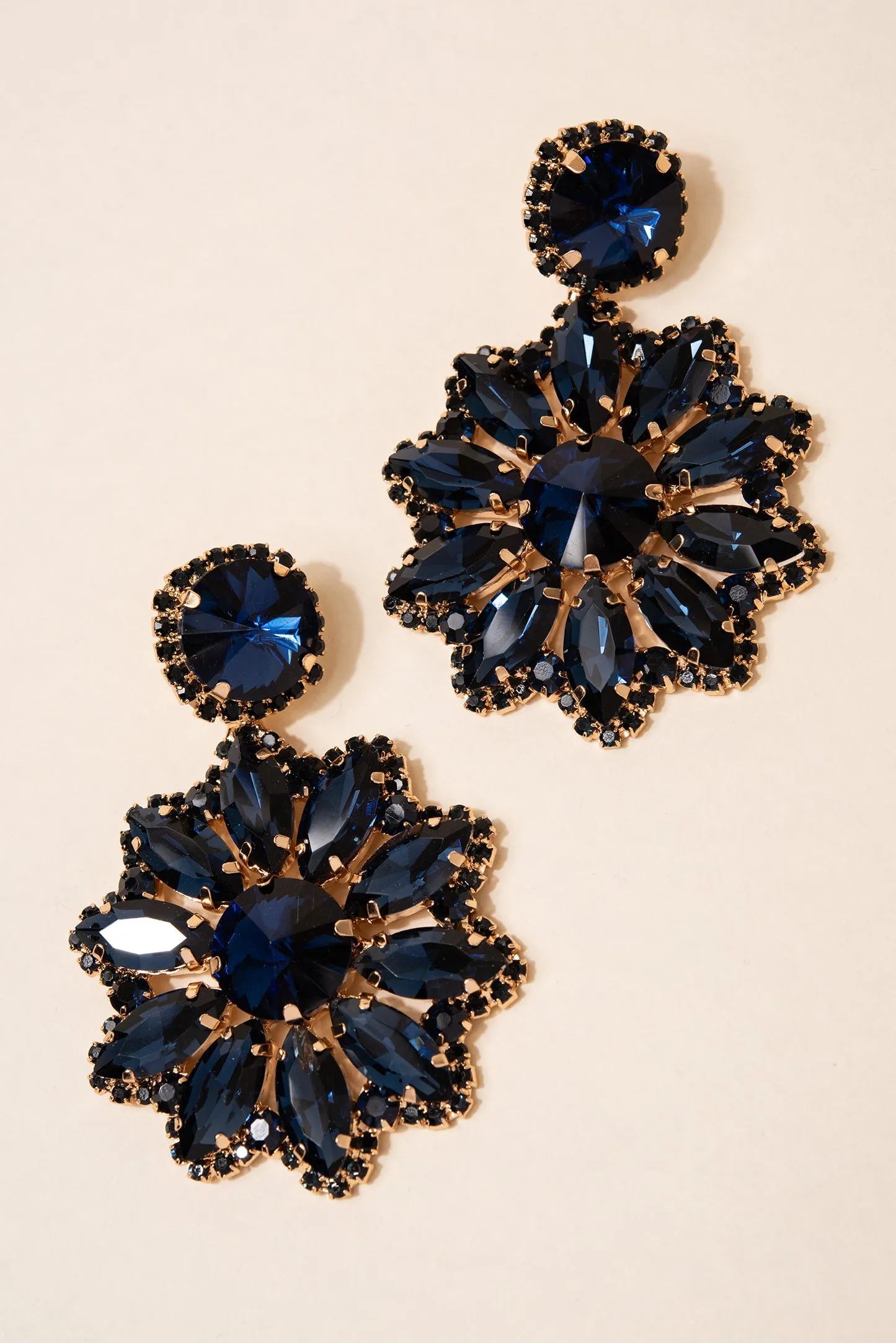 Renata Flower Stone Drop Earrings