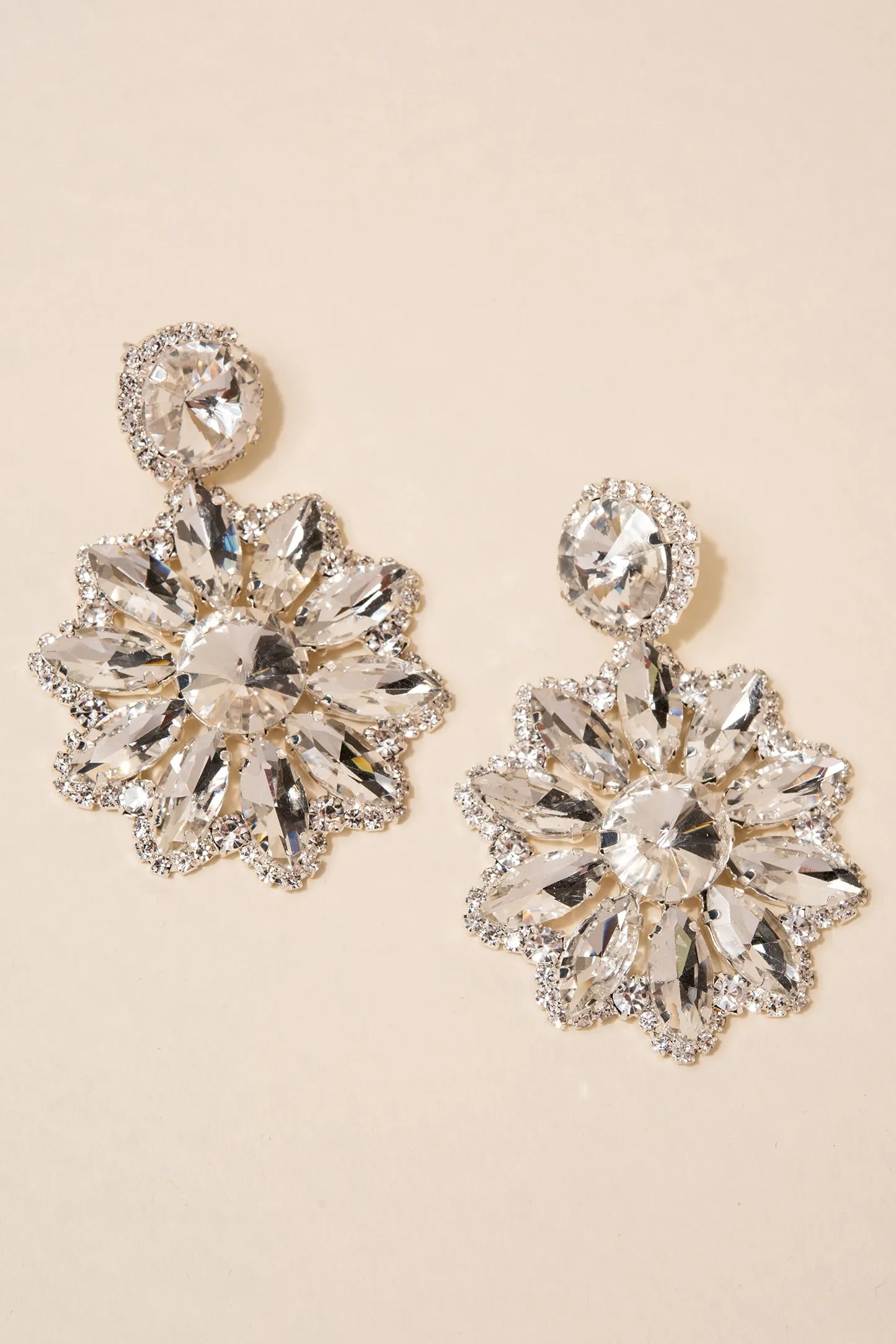 Renata Flower Stone Drop Earrings