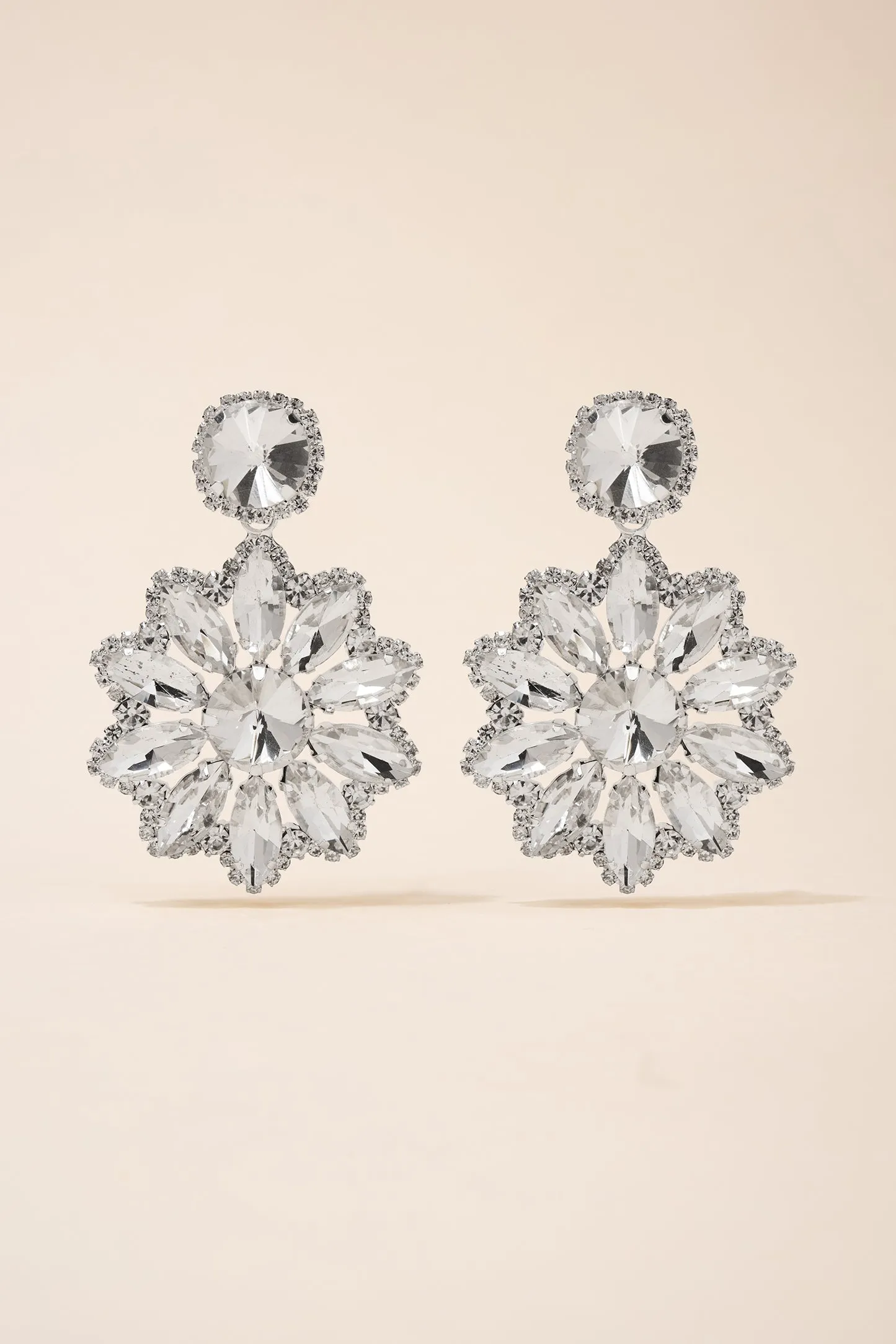 Renata Flower Stone Drop Earrings