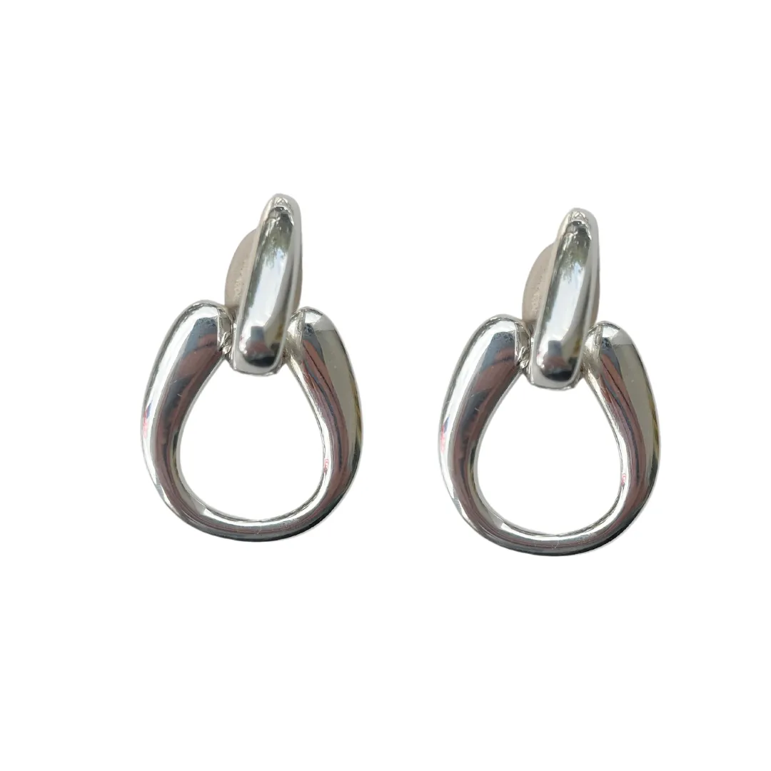 Simon Sebbag Silver Sterling Doorknocker Earrings - Clip