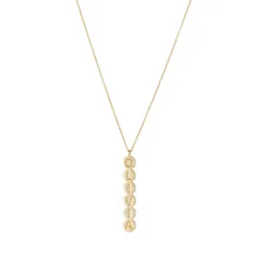 Solid Gold Personalized Disc Drop Necklace