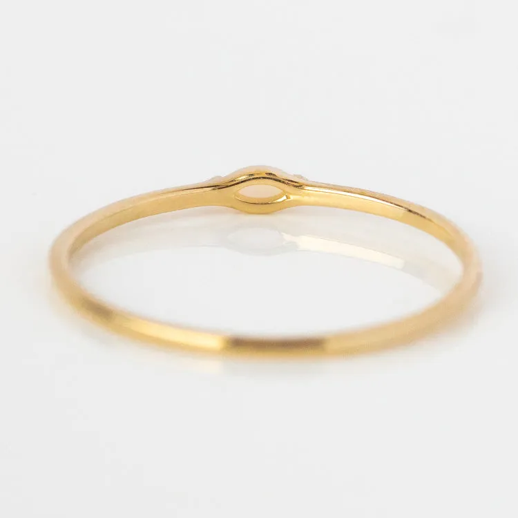 Solid Gold Simple Opal Band