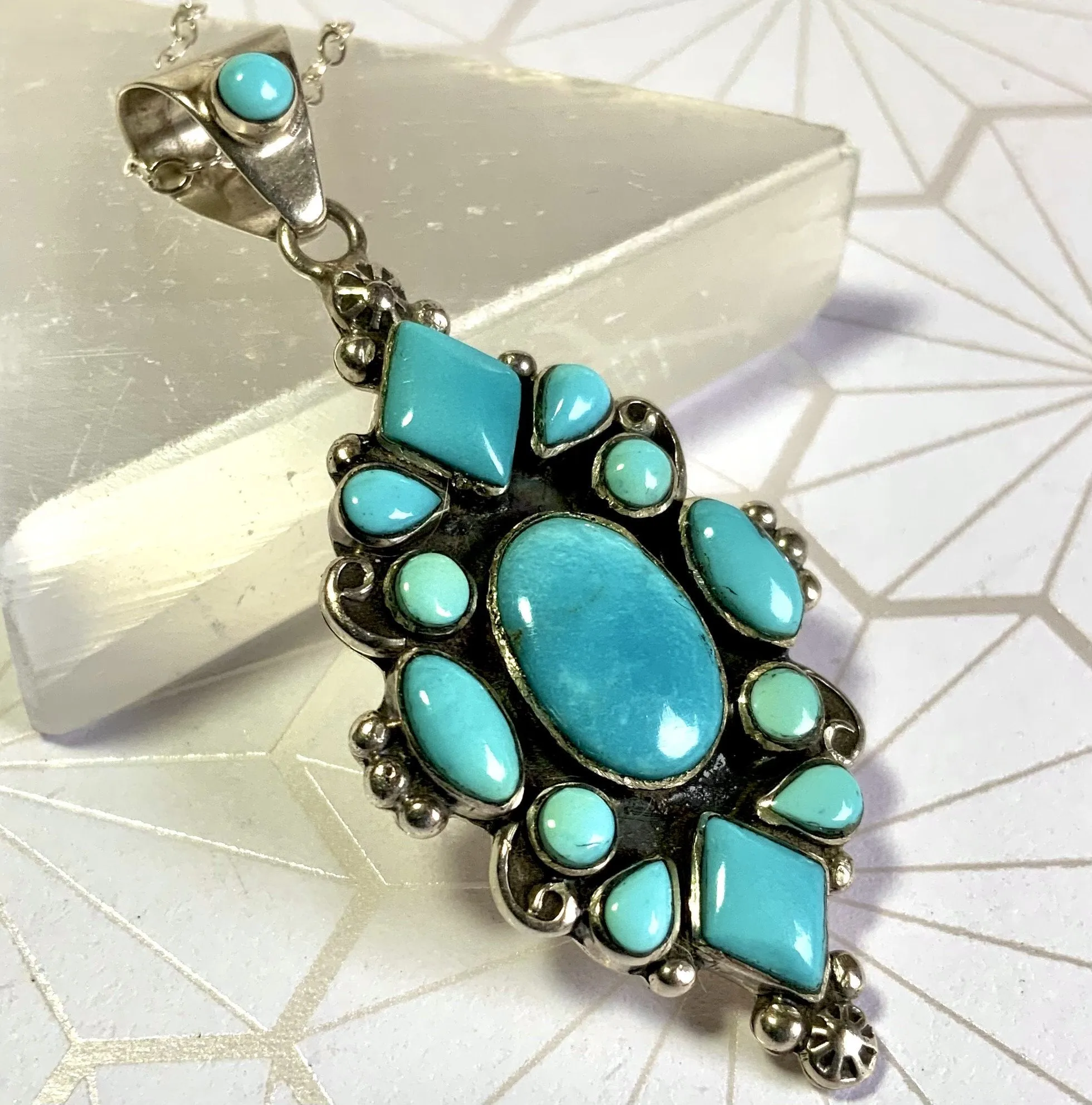 SouthWestern Sky Turquoise Inlay Pendant