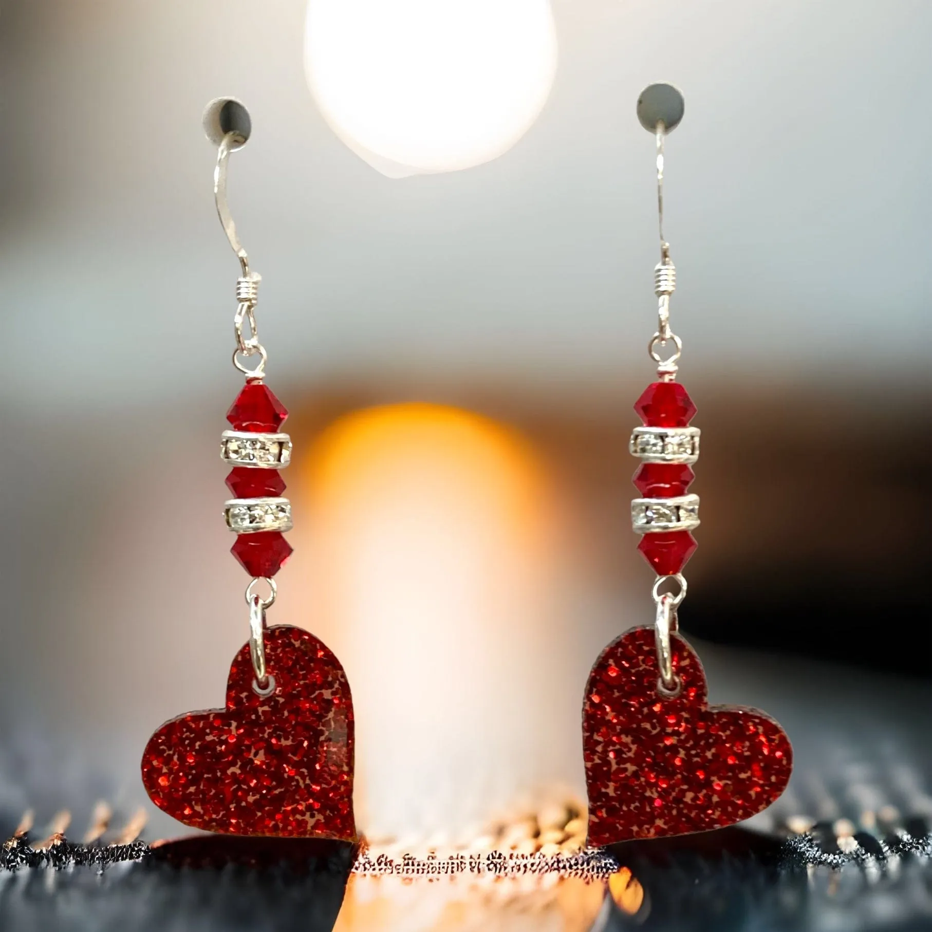 Sparkling Siam Heart Earring Kit