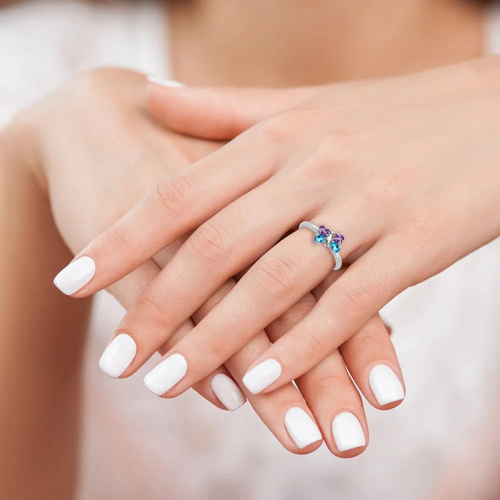 Stackable Expressions Polished BT & AM Butterfly Ring in Sterling Silver