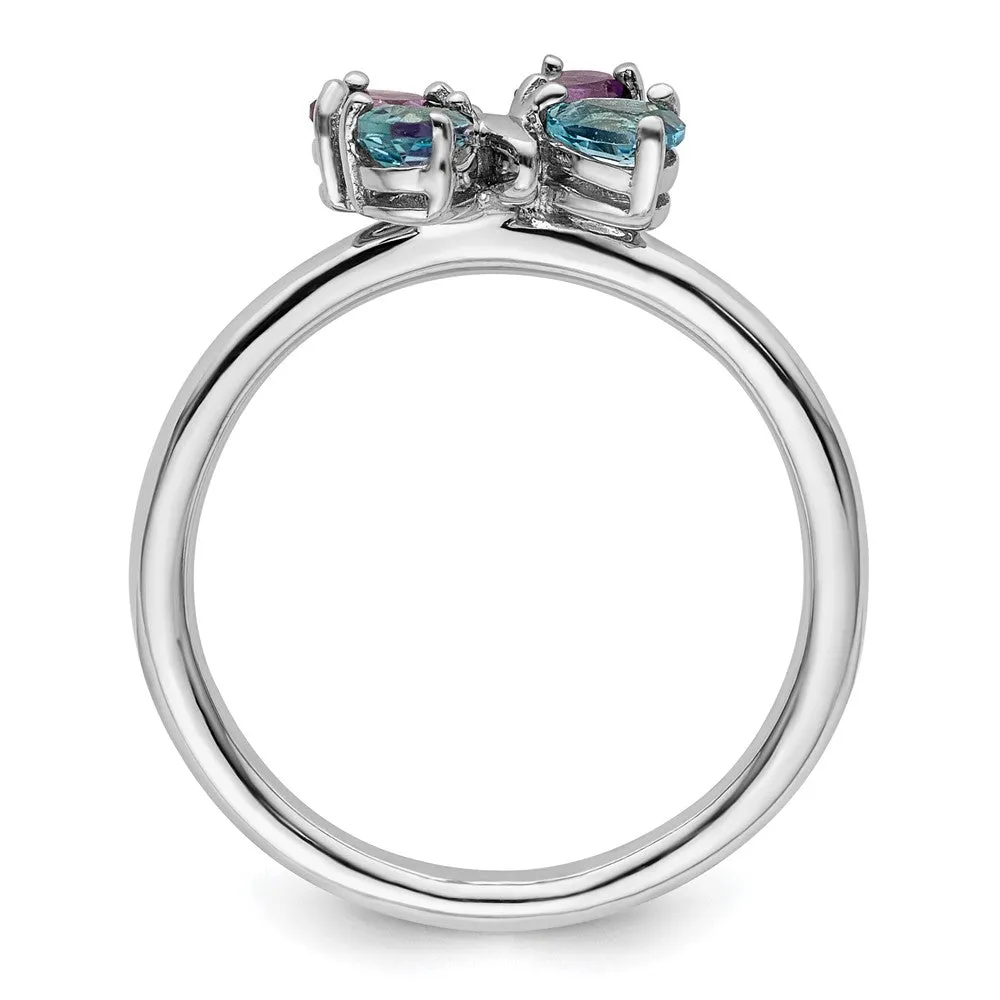 Stackable Expressions Polished BT & AM Butterfly Ring in Sterling Silver