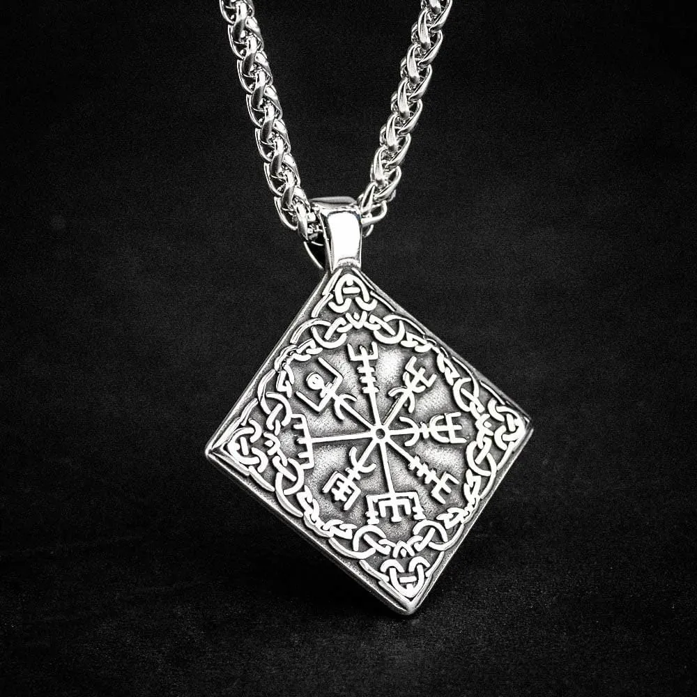 Stainless Steel Square Vegvisir Necklace