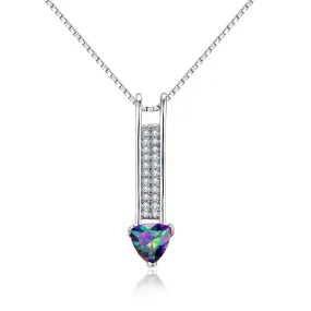 Sterling Silver Mystic Topaz Heart Arrow Pendant Necklace