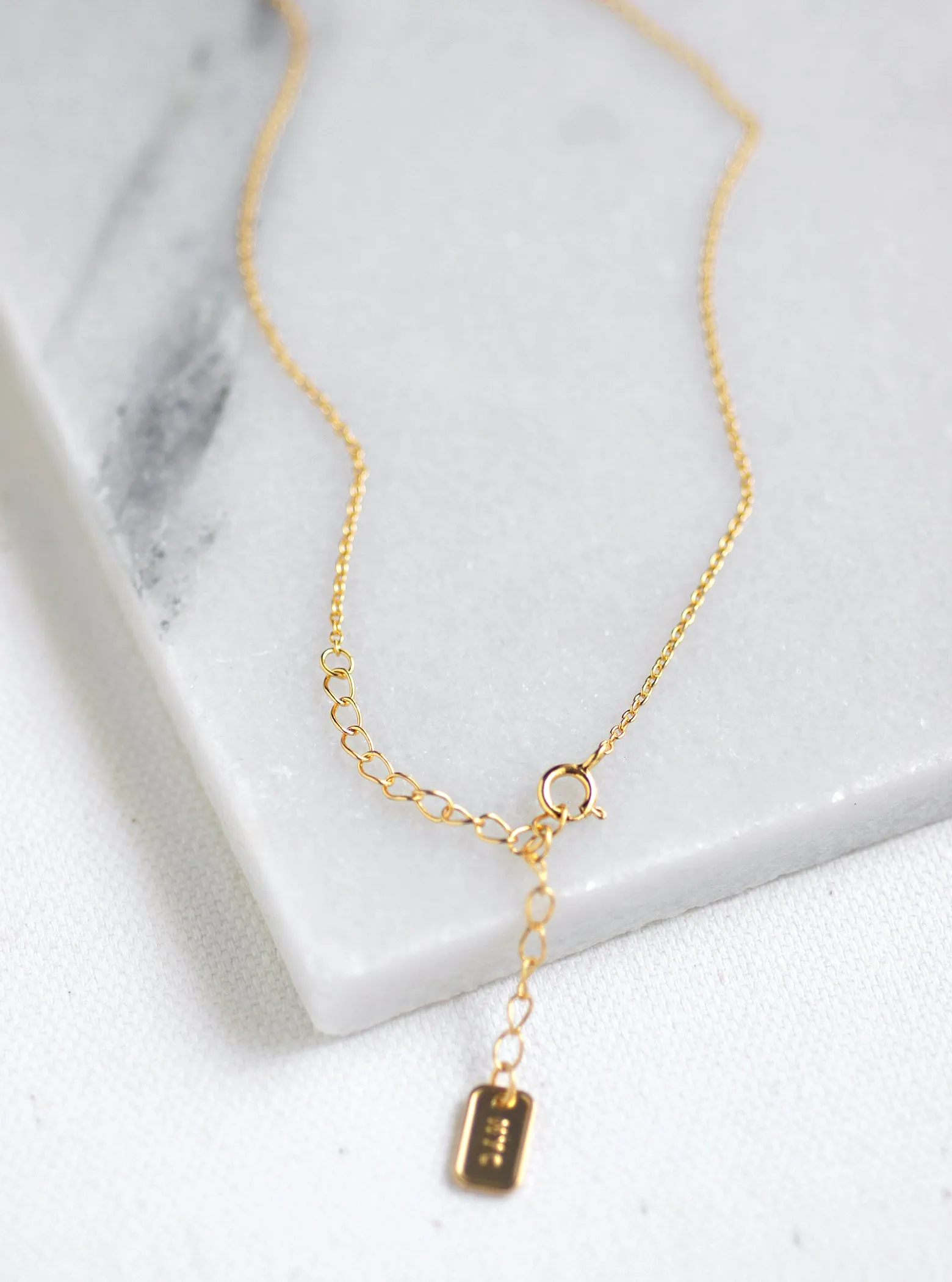 Teardrop Gemstone with CZ Necklace