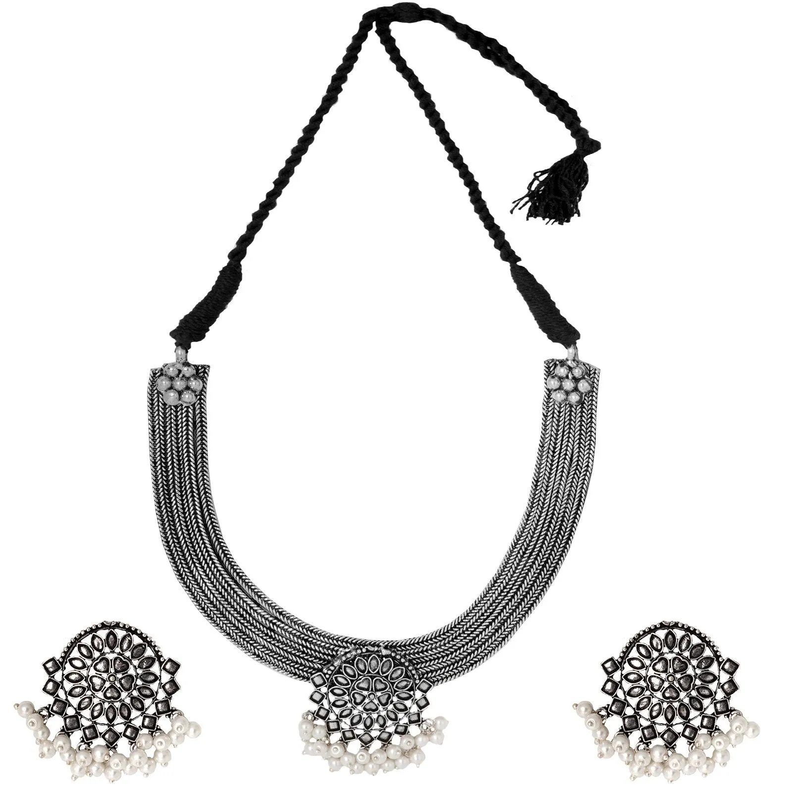 Teejh Mandana Silver Oxidised Jewelry Gift Set