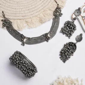 Teejh Menha Silver Oxidised Jewelry Gift Set