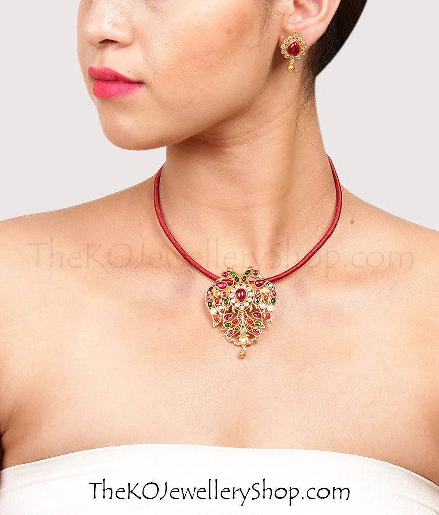 The Gandaberunda Silver Pendant (Red)