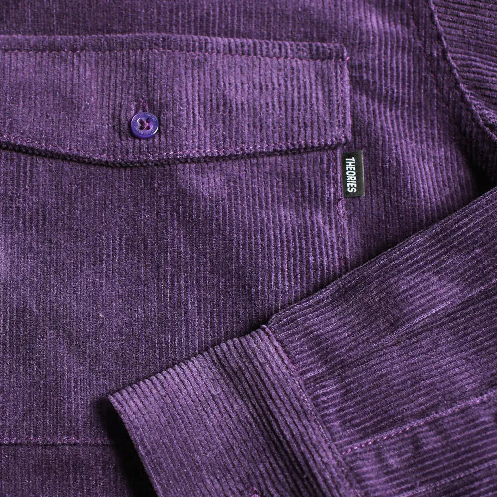 Theories Winston Corduroy Utility Shirt Eggplant