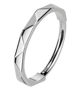 Thin Faceted Titanium Hinged Segment Ring