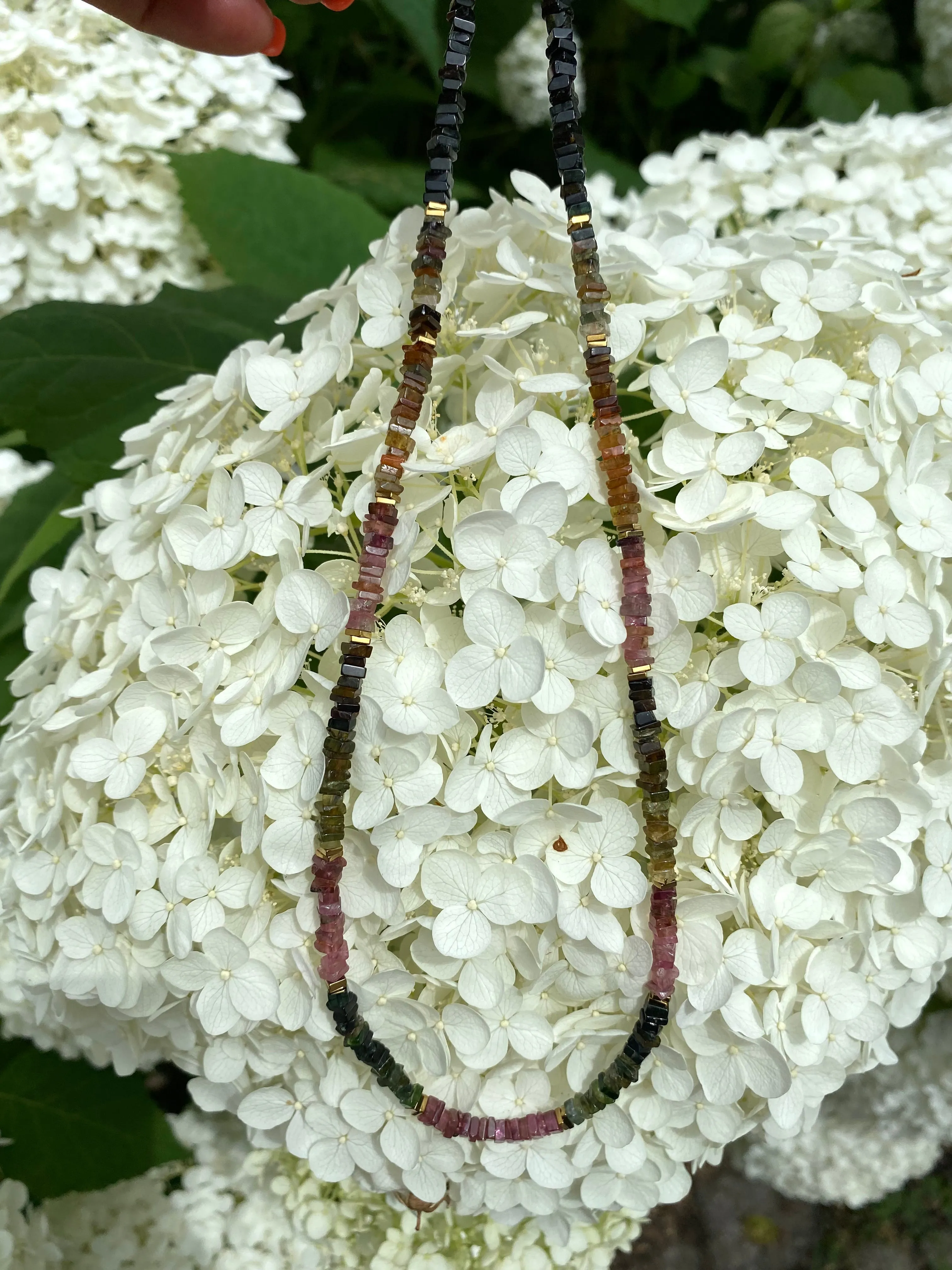 Tourmaline Necklace, Gold Filled  18inches, October Birthstone