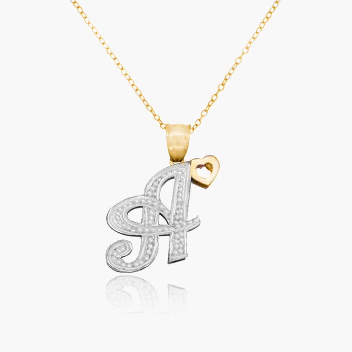 Two-tone Initial Necklace