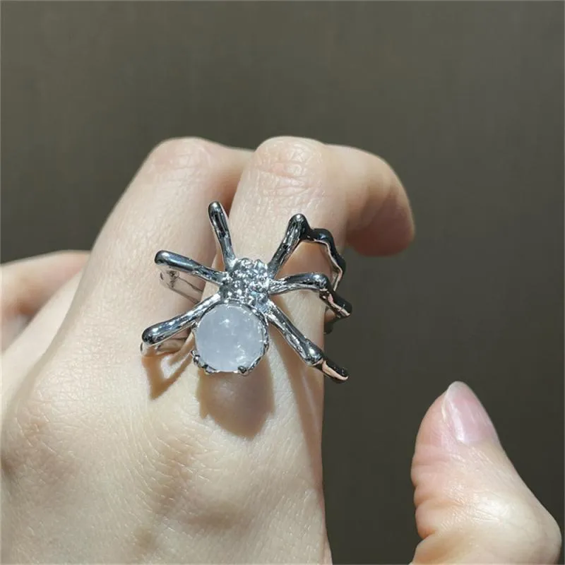 Unique Gothic Crystal Estravagant Spider Rings