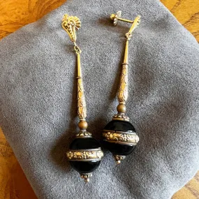 Victorian Onyx Drop Earrings