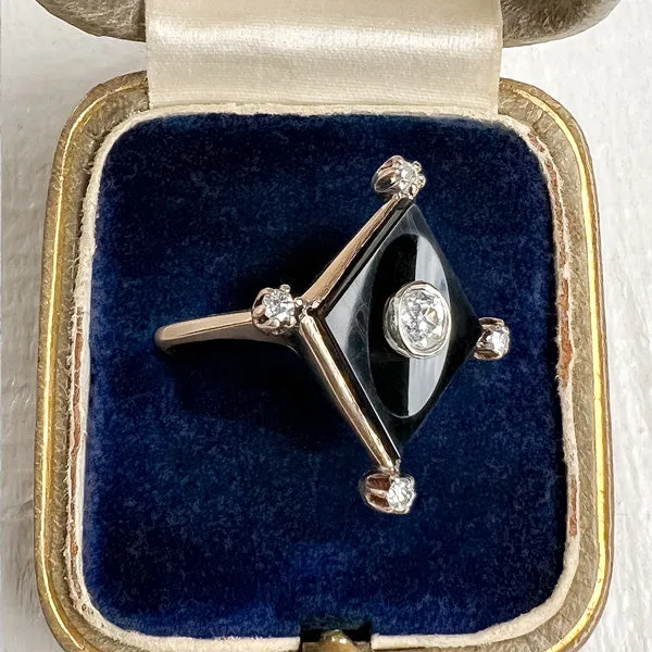 Vintage Diamond & Onyx Ring