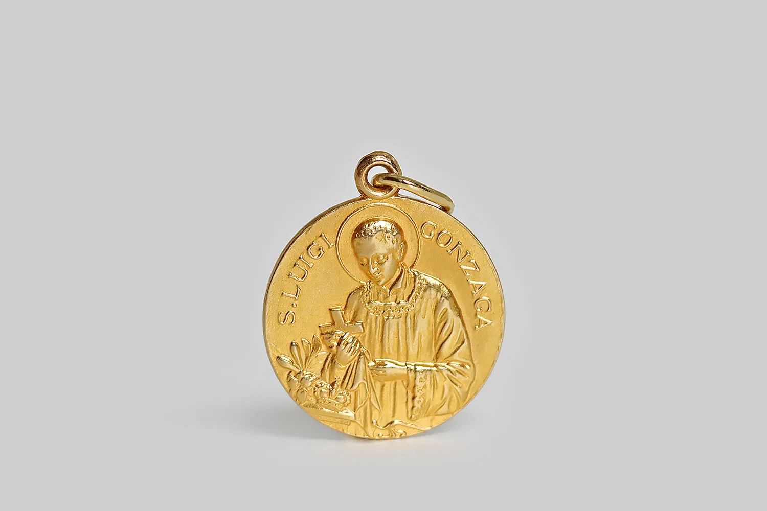 Vintage UnoAerre Saint Luigi Gonzaga Medal in 18K Gold