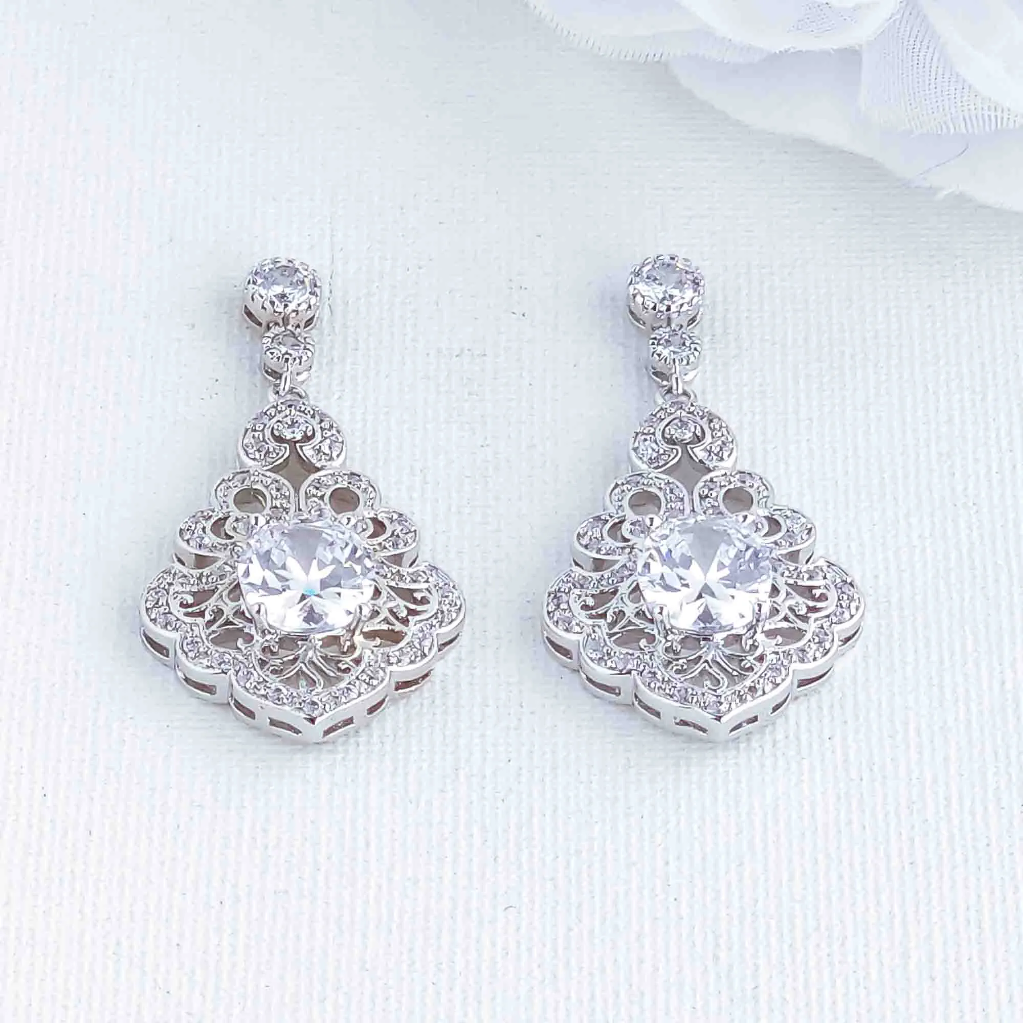 Vintage Wedding Earrings for Bride-Eloise