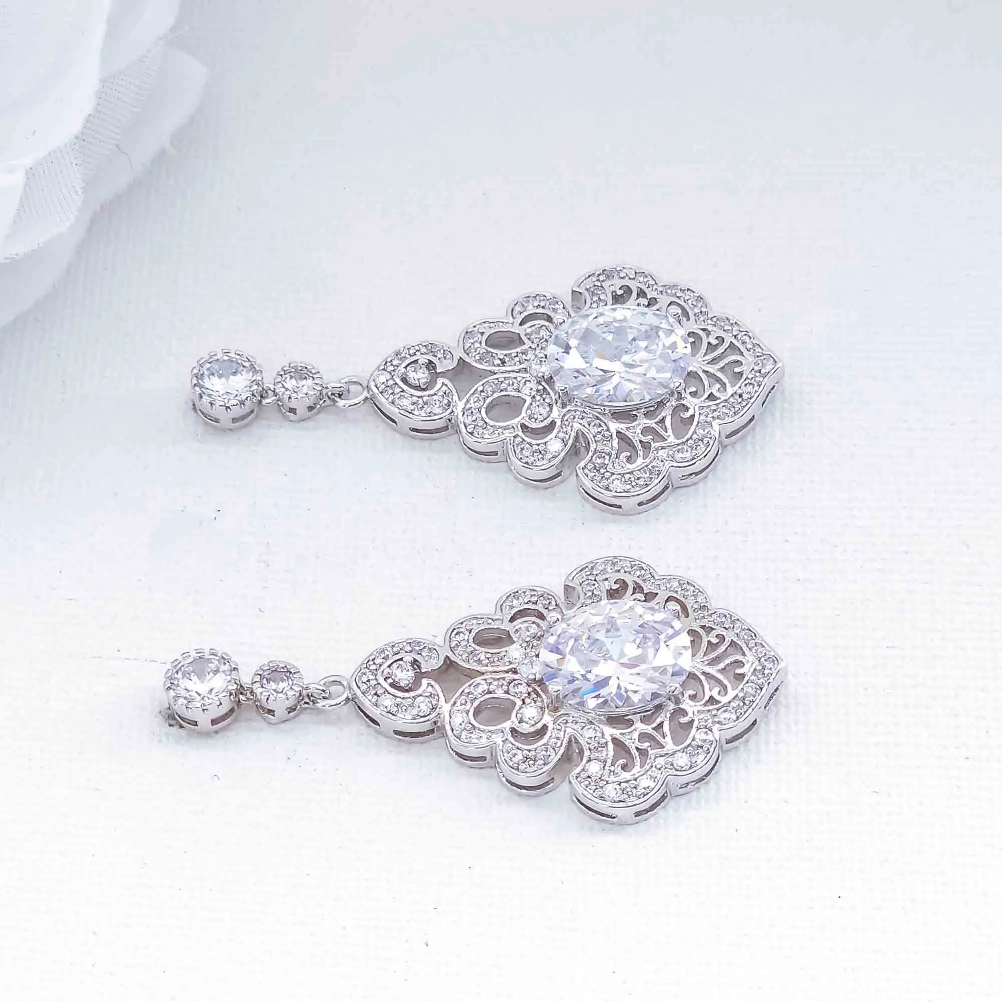 Vintage Wedding Earrings for Bride-Eloise