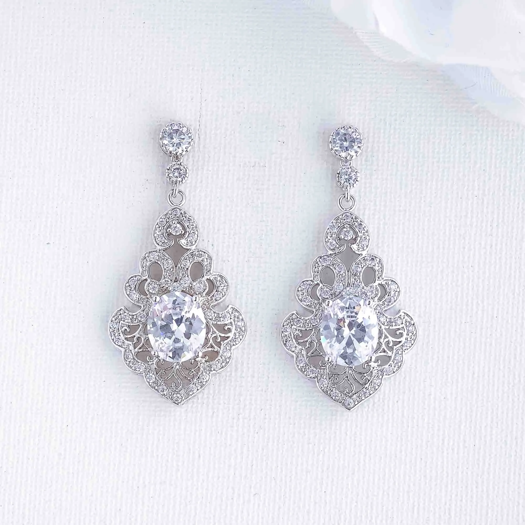 Vintage Wedding Earrings for Bride-Eloise