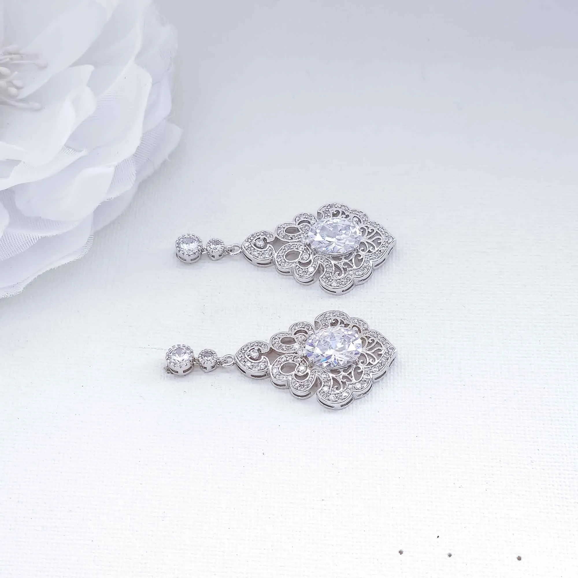 Vintage Wedding Earrings for Bride-Eloise